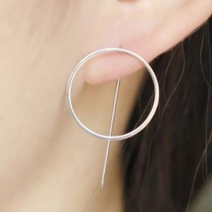 Modern Minimalist Circle Earrings - Silver